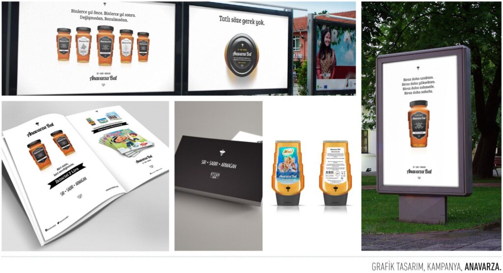 Anavarza Bal projesi için kampanya çalışmasını gösteren portfolyo görseli