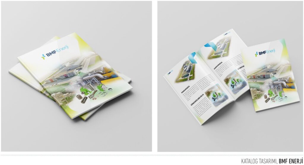BMF Enerji projesi için katalog tasarımını gösteren portfolyo görseli