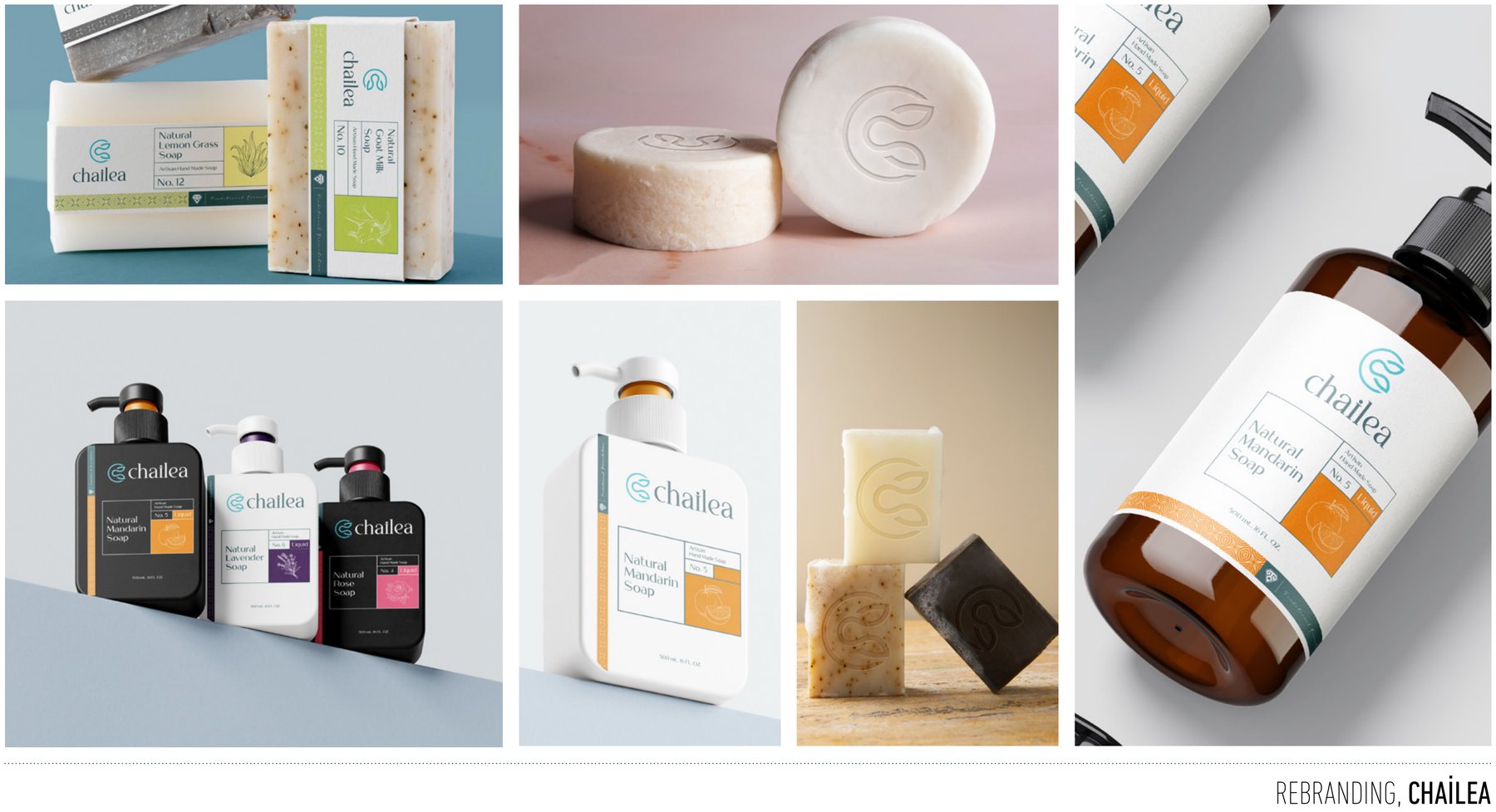 Chailea projesi için rebranding çalışmasını gösteren portfolyo görseli