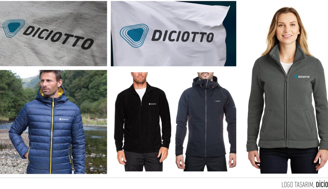 Diciotto projesi için logo ve ilan tasarımlarını gösteren portfolyo görseli