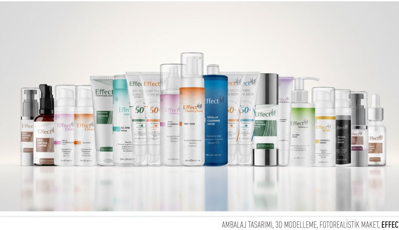 Effectha projesi için ambalaj ve kurumsal kimlik çalışmasını gösteren portfolyo görseli