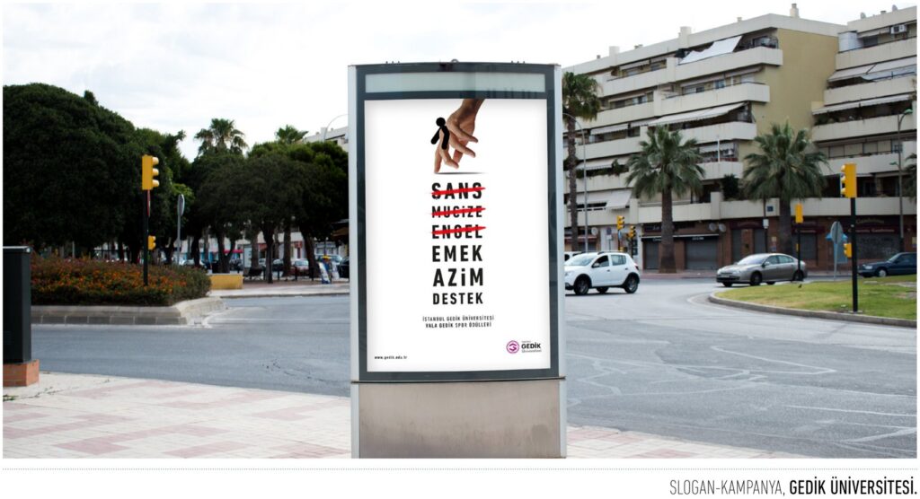 Gedik Üniversitesi projesi için kampanya çalışmasını gösteren portfolyo görseli