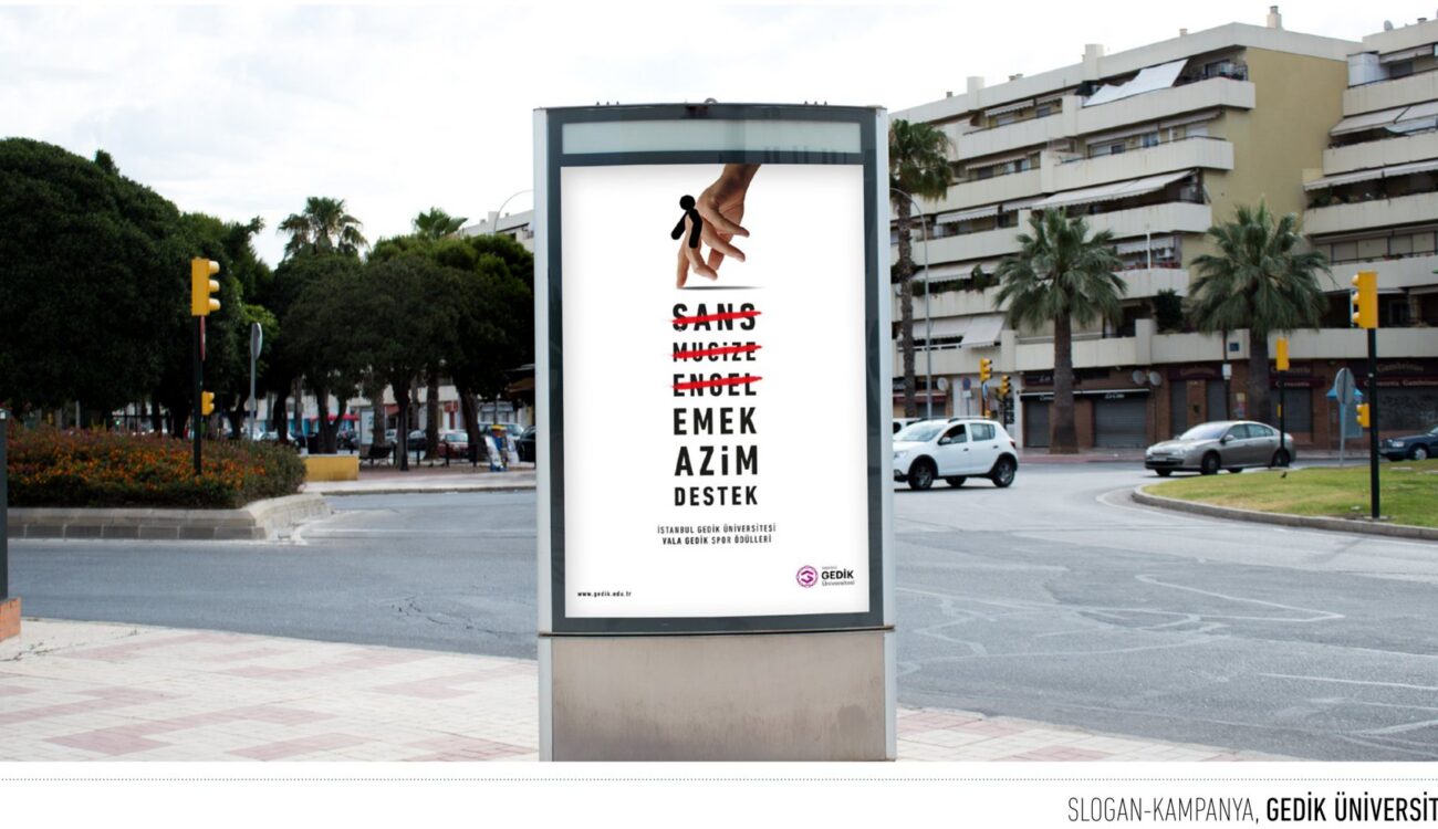 Gedik Üniversitesi projesi için kampanya çalışmasını gösteren portfolyo görseli