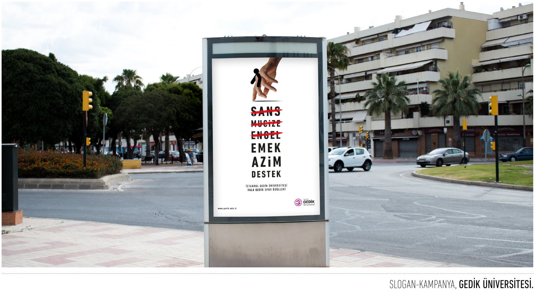 Gedik Üniversitesi projesi için kampanya çalışmasını gösteren portfolyo görseli