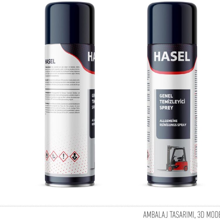 Hasel projesi için ambalaj ve 3D modelleme çalışmasını gösteren portfolyo görseli
