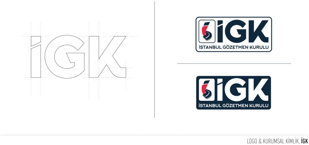 İGK projesi için logo ve kurumsal kimlik çalışmasını gösteren portfolyo görseli