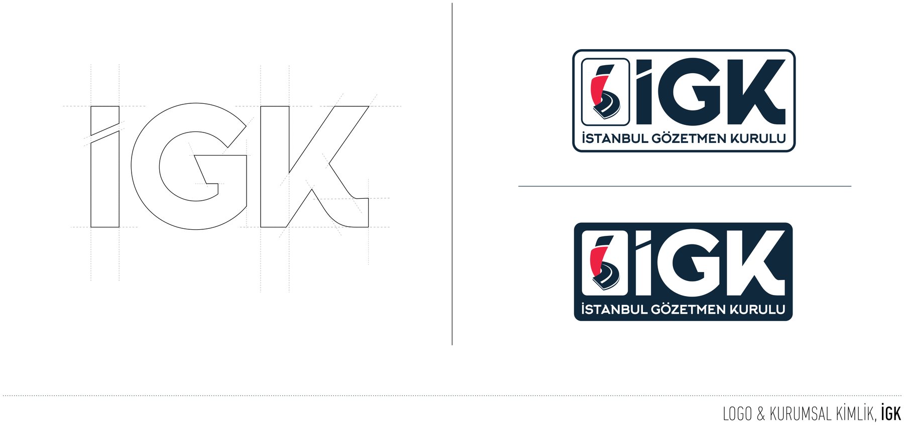 İGK projesi için logo ve kurumsal kimlik çalışmasını gösteren portfolyo görseli