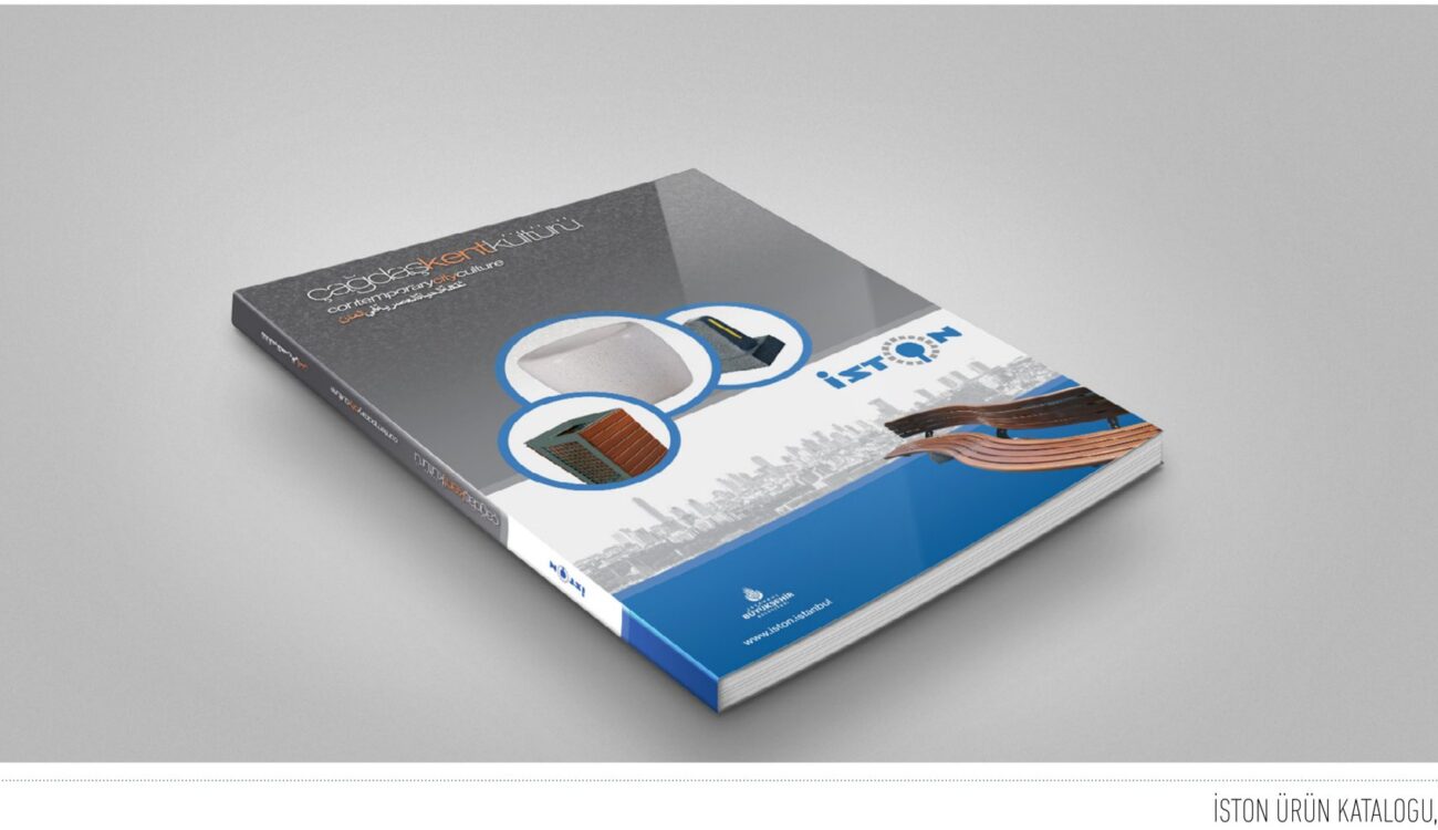 İBB / İSTON projesi için kent mobilyası kataloğunu gösteren portfolyo görseli