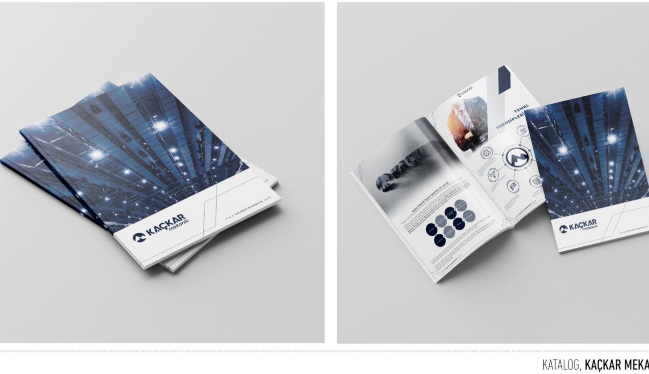 Kaçkar Mekanik projesi için logo ve katalog çalışmasını gösteren portfolyo görseli