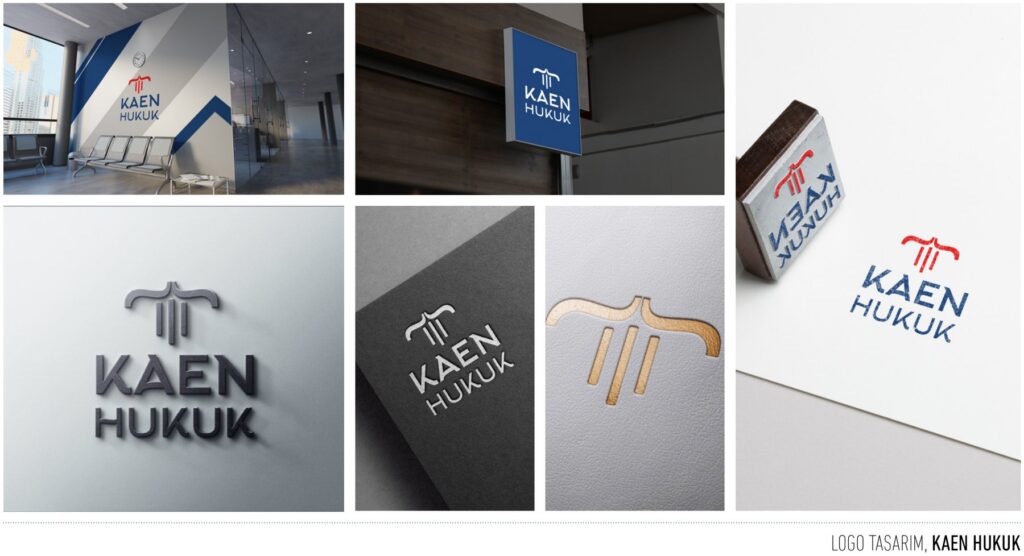 Kaen Hukuk projesi için logo tasarımını gösteren portfolyo görseli