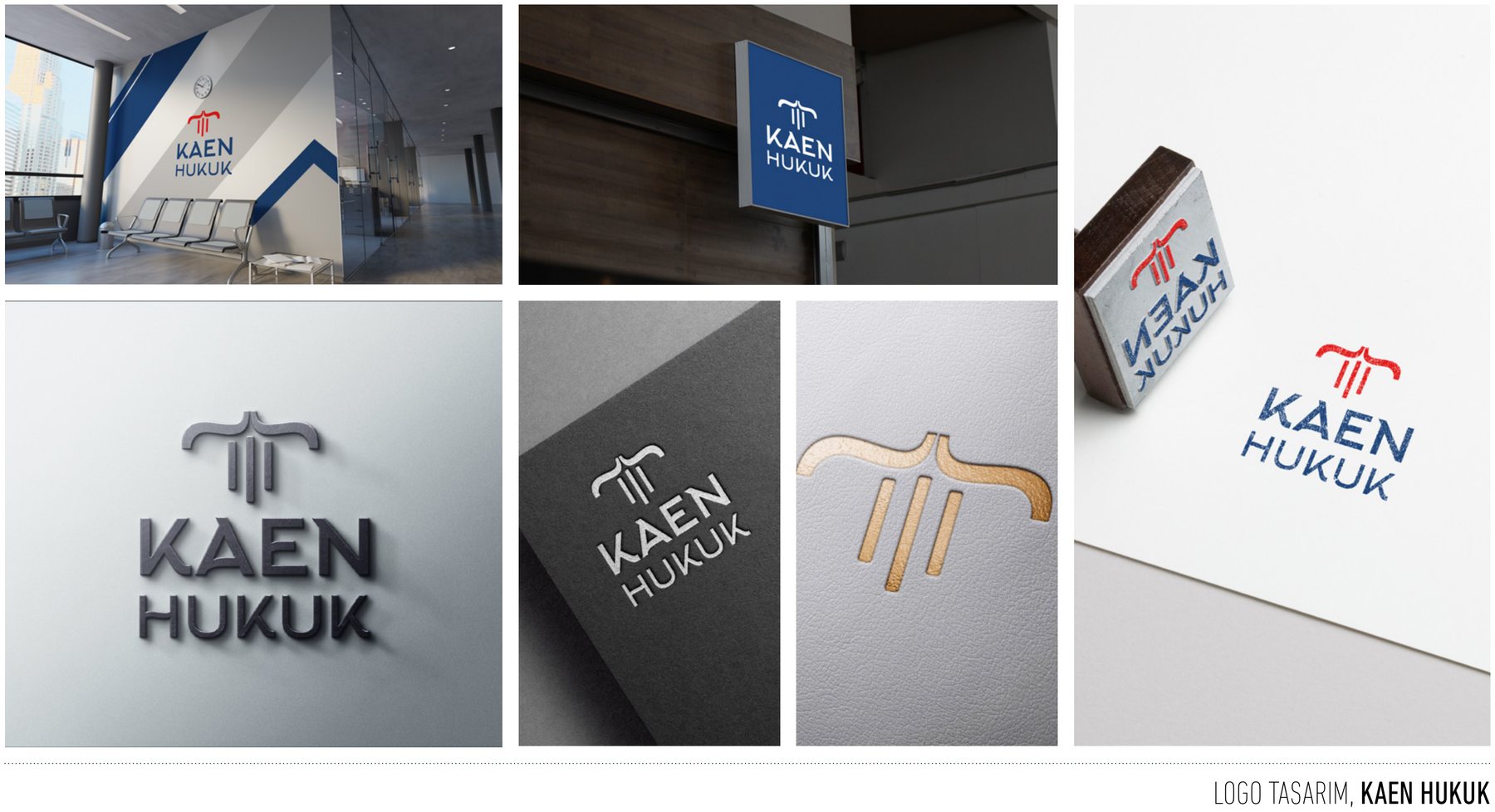 Kaen Hukuk projesi için logo tasarımını gösteren portfolyo görseli