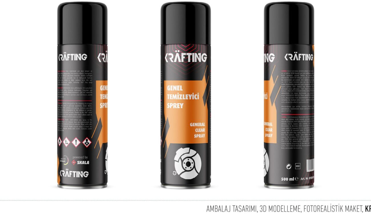 Krafting projesi için ambalaj ve 3D modelleme çalışmasını gösteren portfolyo görseli