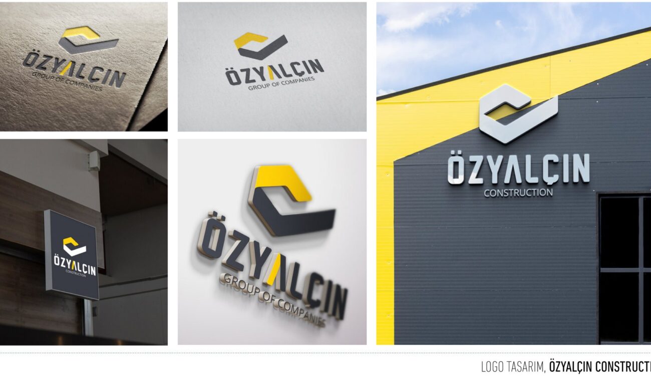 Özyalçın Construction projesi için logo tasarımını gösteren portfolyo görseli
