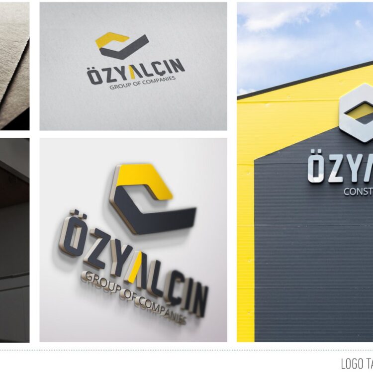 Özyalçın Construction projesi için logo tasarımını gösteren portfolyo görseli