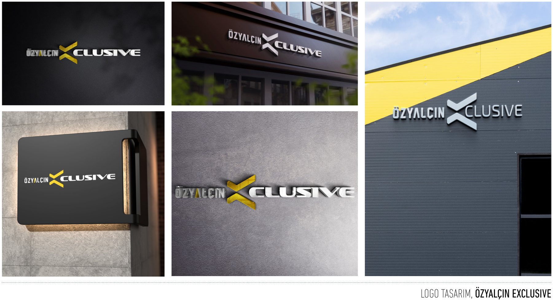 Özyalçın Exclusive projesi için logo tasarımını gösteren portfolyo görseli