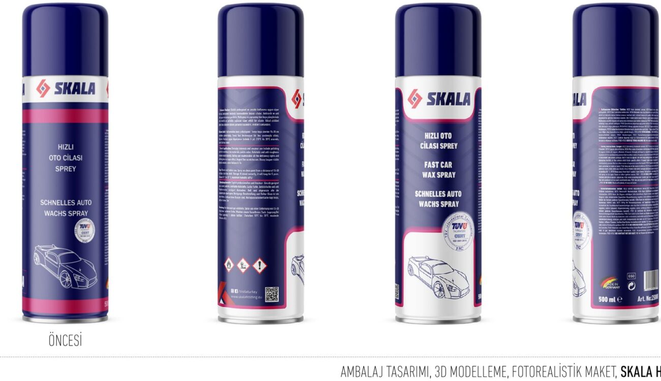 Skala Holding projesi için ambalaj ve araç giydirme çalışmasını gösteren portfolyo görseli